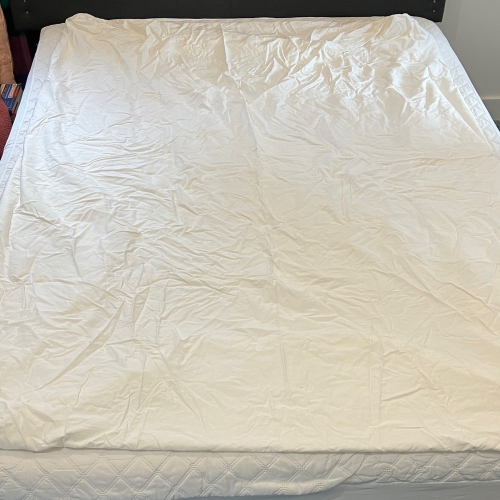 Aruba Eco full double bamboo cotton 320 thread count cream deep fitted bedsheet